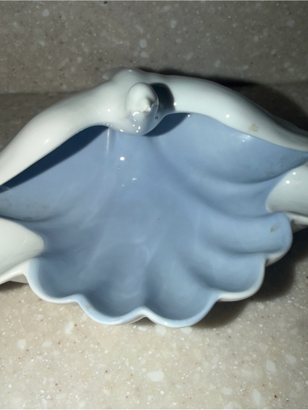 Ash Tray Dish Gerold Porzellan Bavaria White Dove Wings Spread West Germany